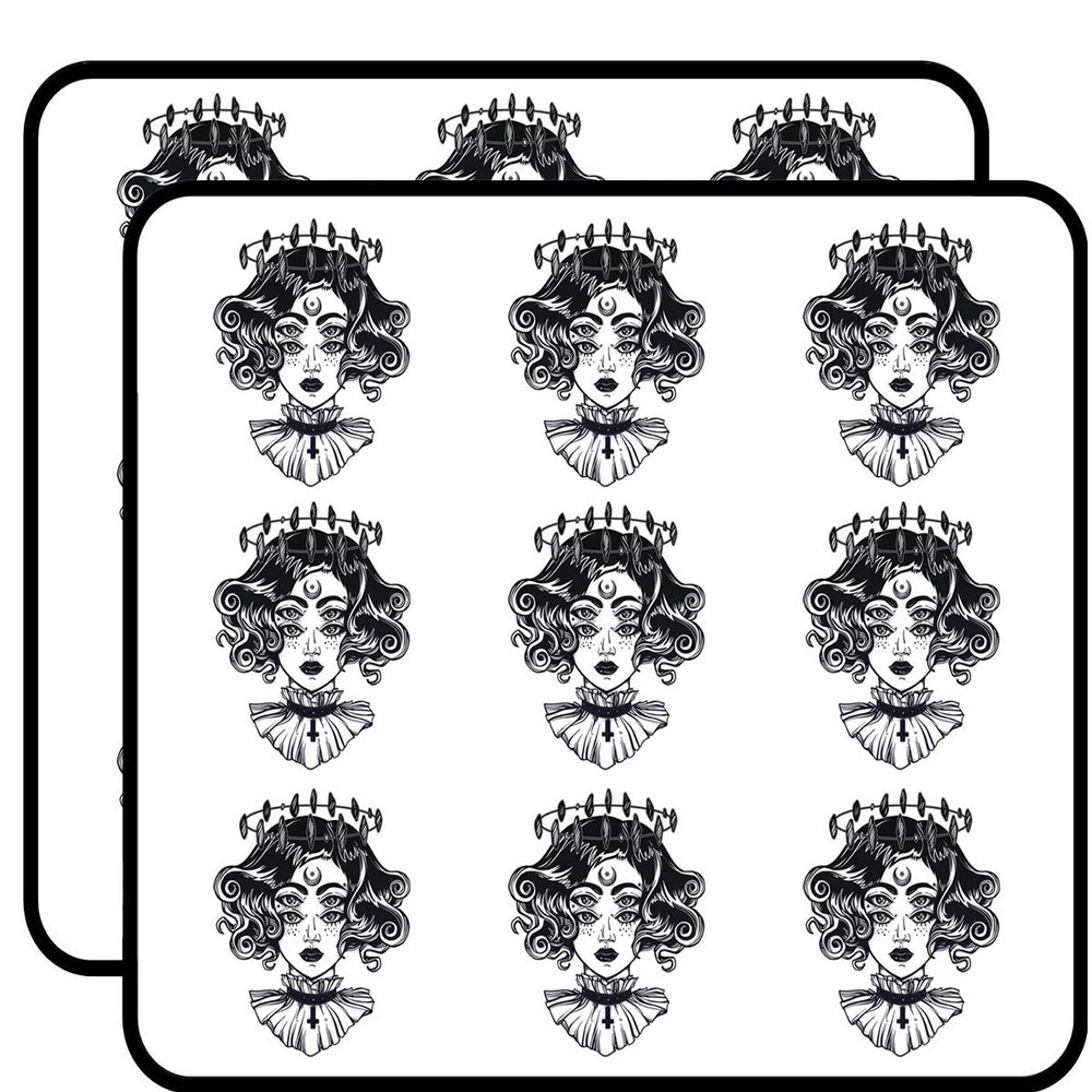 18 Pcs Pretty Creepy Double Eyed Circus Girl Angel Cartoon 2" Stickers Decals Laptop Notebook Phone Waterproof Vinyl Trendy