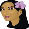 50 PCs Cute Beautiful Woman of Color with Orchid Flower Art 1" Stickers Decals Laptop Notebook Phone Waterproof Vinyl Trendy view 2