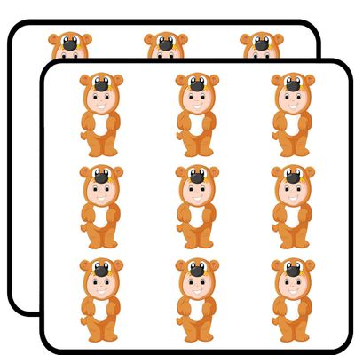 18 Pcs Cute Baby in Animal Costume Cartoon - Bear 2" Stickers Decals Laptop Notebook Phone Waterproof Vinyl Trendy
