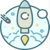 18 Pcs Simple Rocket Launch Cartoon Icon 2" Stickers Decals Laptop Notebook Phone Waterproof Vinyl Trendy view 2
