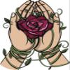 18 Pcs Pretty Red Rose and Vines in Hands Cartoon 82" Stickers Decals Laptop Notebook Phone Waterproof Vinyl Trendy view 2