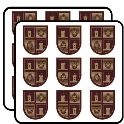 18 Pcs Regal Gothic Maroon Castle Lion Shield Icon 2" Stickers Decals Laptop Notebook Phone Waterproof Vinyl Trendy