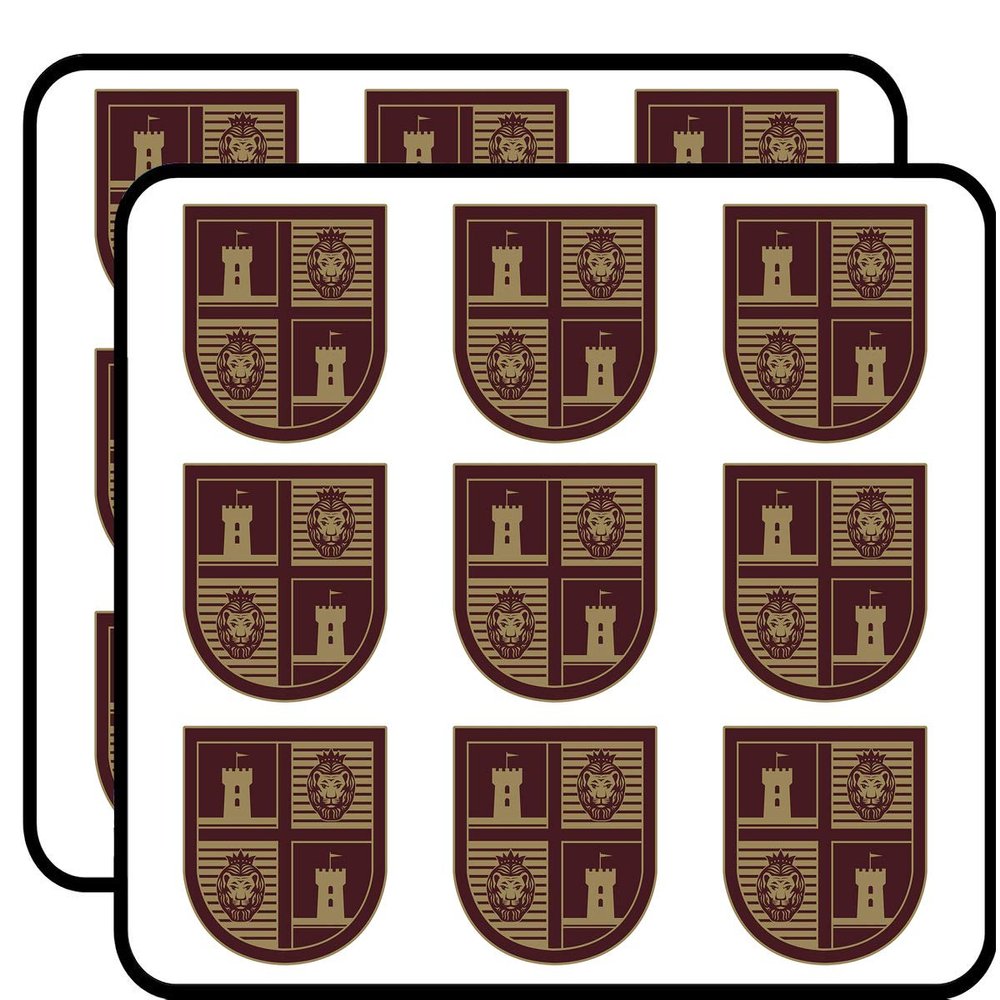 18 Pcs Regal Gothic Maroon Castle Lion Shield Icon 2" Stickers Decals Laptop Notebook Phone Waterproof Vinyl Trendy
