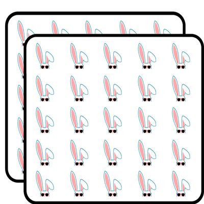 50 PCs Cool Summer White Hipster Bunny Rabbit with Pink Shades Icon 1" Stickers Decals Laptop Notebook Phone Waterproof Vinyl Trendy