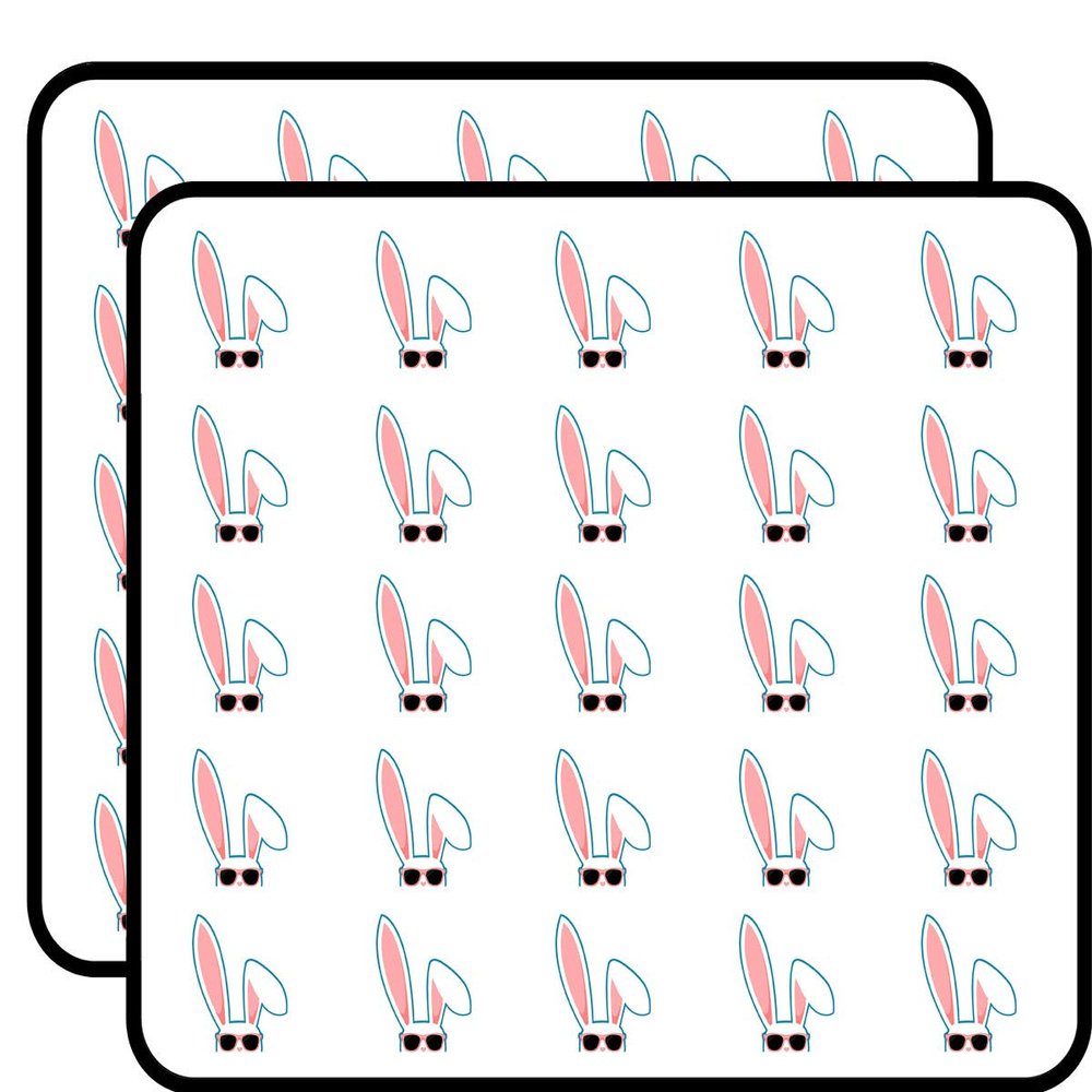 50 PCs Cool Summer White Hipster Bunny Rabbit with Pink Shades Icon 1" Stickers Decals Laptop Notebook Phone Waterproof Vinyl Trendy