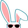 50 PCs Cool Summer White Hipster Bunny Rabbit with Pink Shades Icon 1" Stickers Decals Laptop Notebook Phone Waterproof Vinyl Trendy view 2