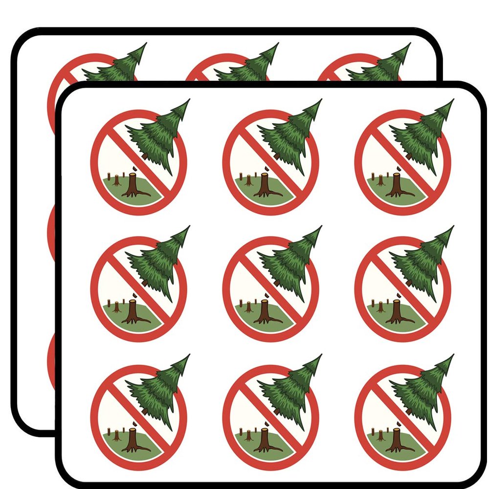 18 Pcs Anti Deforestation Button Icon 2" Stickers Decals Laptop Notebook Phone Waterproof Vinyl Trendy