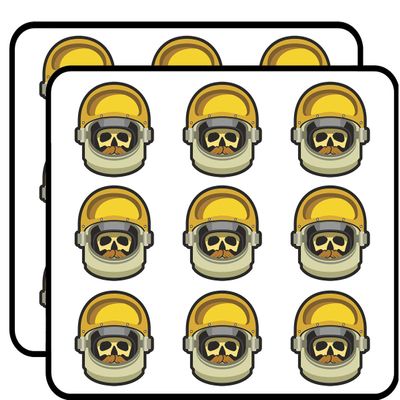 18 Pcs Skull with Space Helmet Cartoon 2" Stickers Decals Laptop Notebook Phone Waterproof Vinyl Trendy