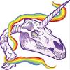 18 Pcs Cute Evil Purple Unicorn Skeleton with Rainbow Ribbon Cartoon 2" Stickers Decals Laptop Notebook Phone Waterproof Vinyl Trendy view 2
