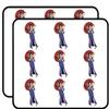 18 Pcs Traditional Japanese Geisha Girl Woman with Parasol and Fan Cartoon 2" Stickers Decals Laptop Notebook Phone Waterproof Vinyl Trendy view 1