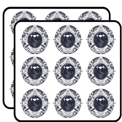 18 Pcs Cool Navy Hand Drawn Alaskan Wilderness Double Exposure Art - Compass 2" Stickers Decals Laptop Notebook Phone Waterproof Vinyl Trendy