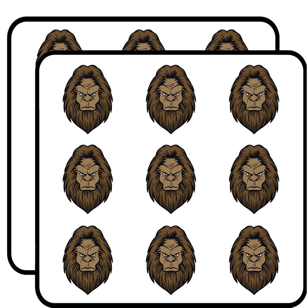 18 Pcs Simple Angry Yeti Abominable Snowman Cartoon Head - Brown 2" Stickers Decals Laptop Notebook Phone Waterproof Vinyl Trendy