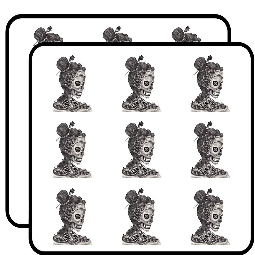 18 Pcs Pencil Sketch Dia De Los Muertos Woman with Flowers and Jewels 2" Stickers Decals Laptop Notebook Phone Waterproof Vinyl Trendy