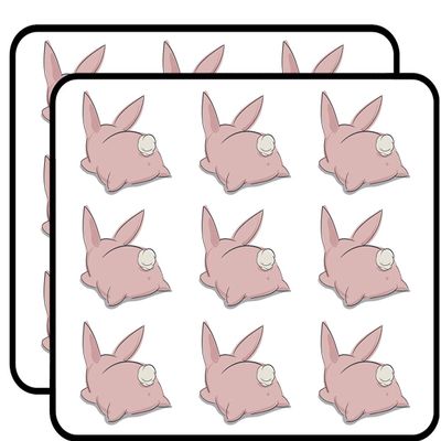 18 Pcs Adorable Silly Kawaii Bunny Rabbit Hare Cartoon 2" Stickers Decals Laptop Notebook Phone Waterproof Vinyl Trendy