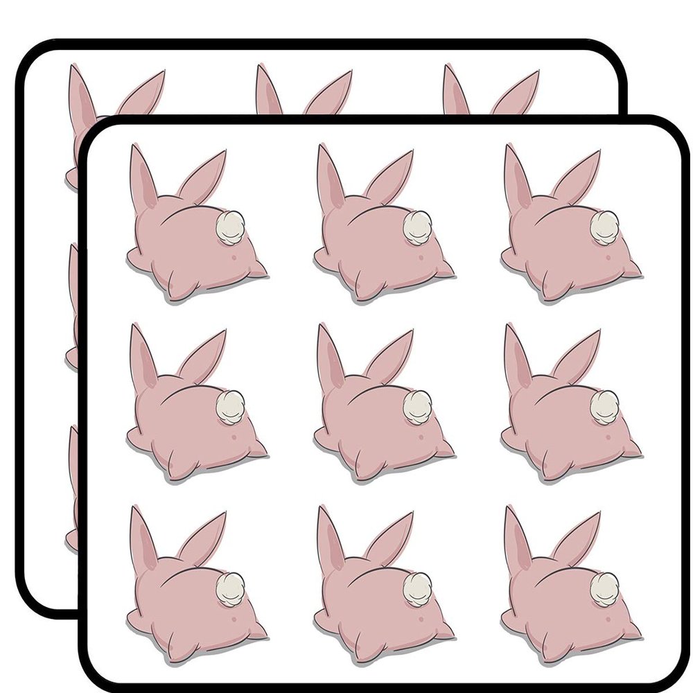 18 Pcs Adorable Silly Kawaii Bunny Rabbit Hare Cartoon 2" Stickers Decals Laptop Notebook Phone Waterproof Vinyl Trendy