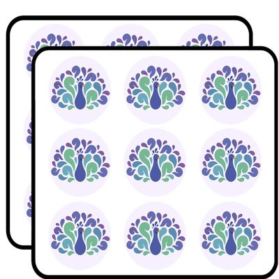 18 Pcs Cool Pastel Abstract Peacock Cartoon Icon 2" Stickers Decals Laptop Notebook Phone Waterproof Vinyl Trendy