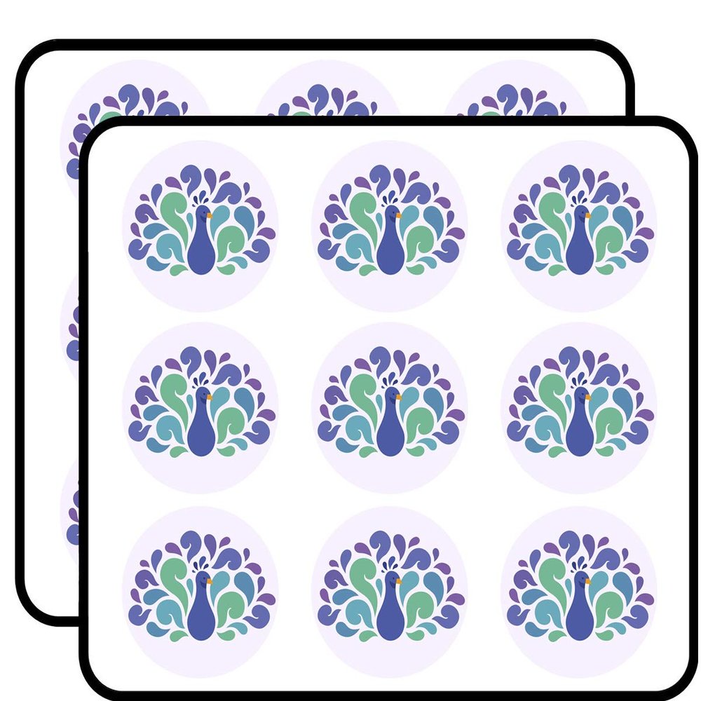 18 Pcs Cool Pastel Abstract Peacock Cartoon Icon 2" Stickers Decals Laptop Notebook Phone Waterproof Vinyl Trendy