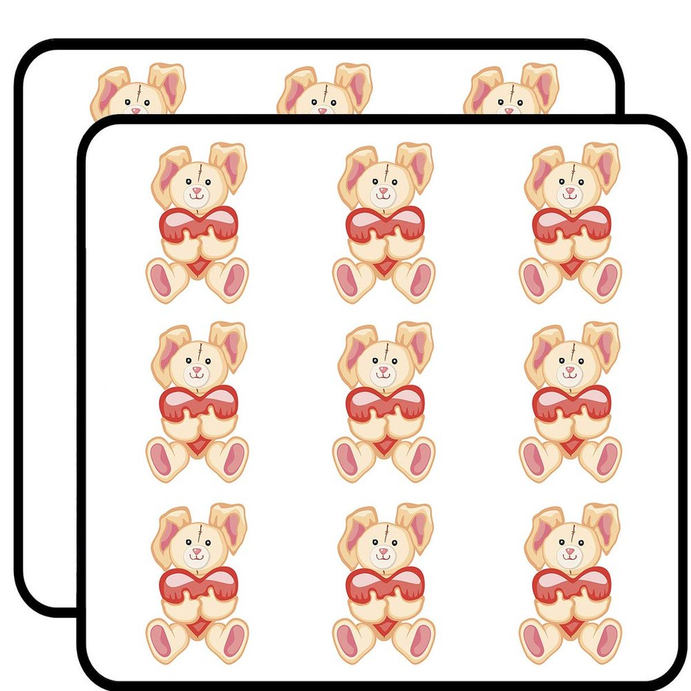 18 Pcs Happy Valentines Day Rabbit Cartoon 2" Stickers Decals Laptop Notebook Phone Waterproof Vinyl Trendy