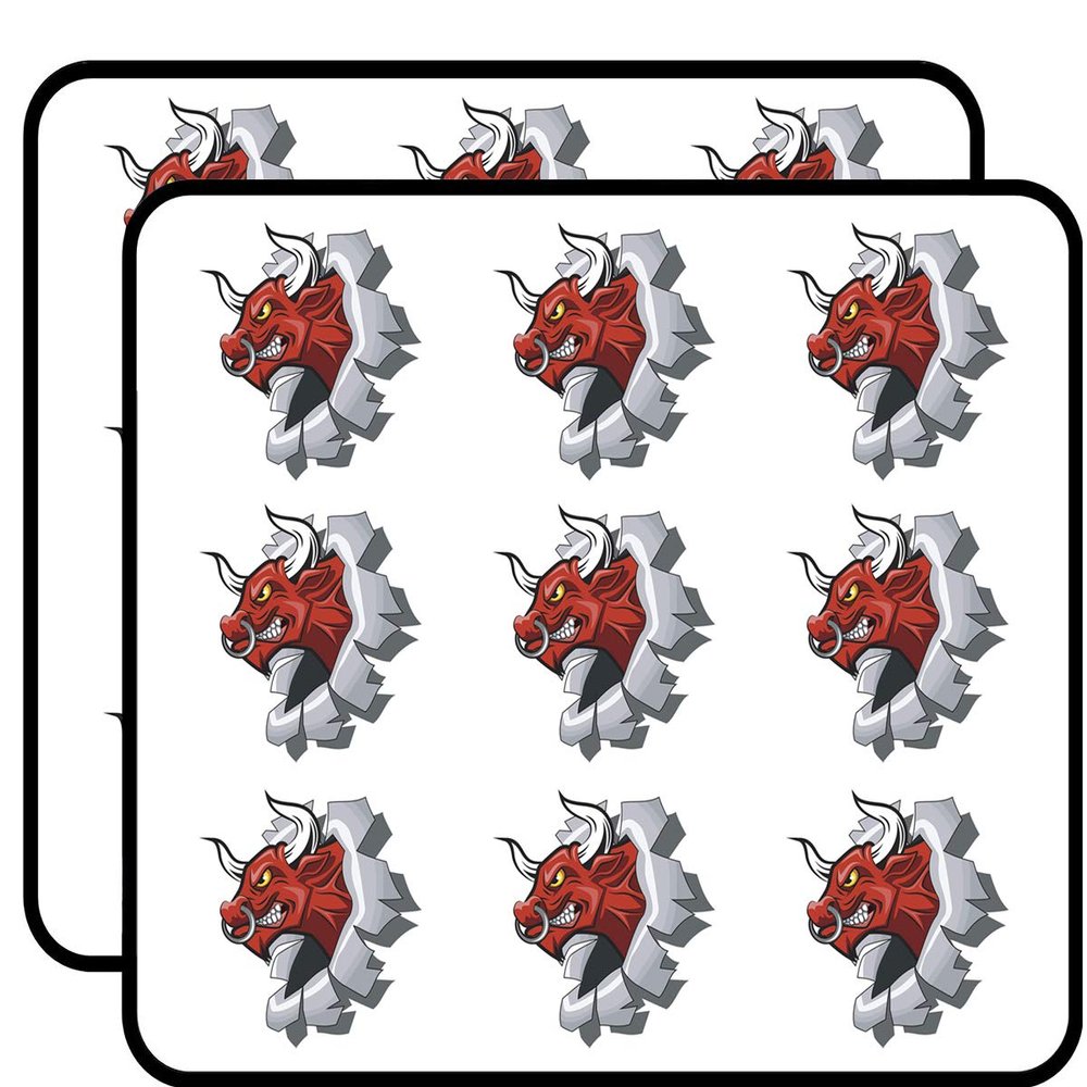 18 Pcs Cool Angry Anime Predator Busting Out of Screen Cartoon - Bull 2" Stickers Decals Laptop Notebook Phone Waterproof Vinyl Trendy