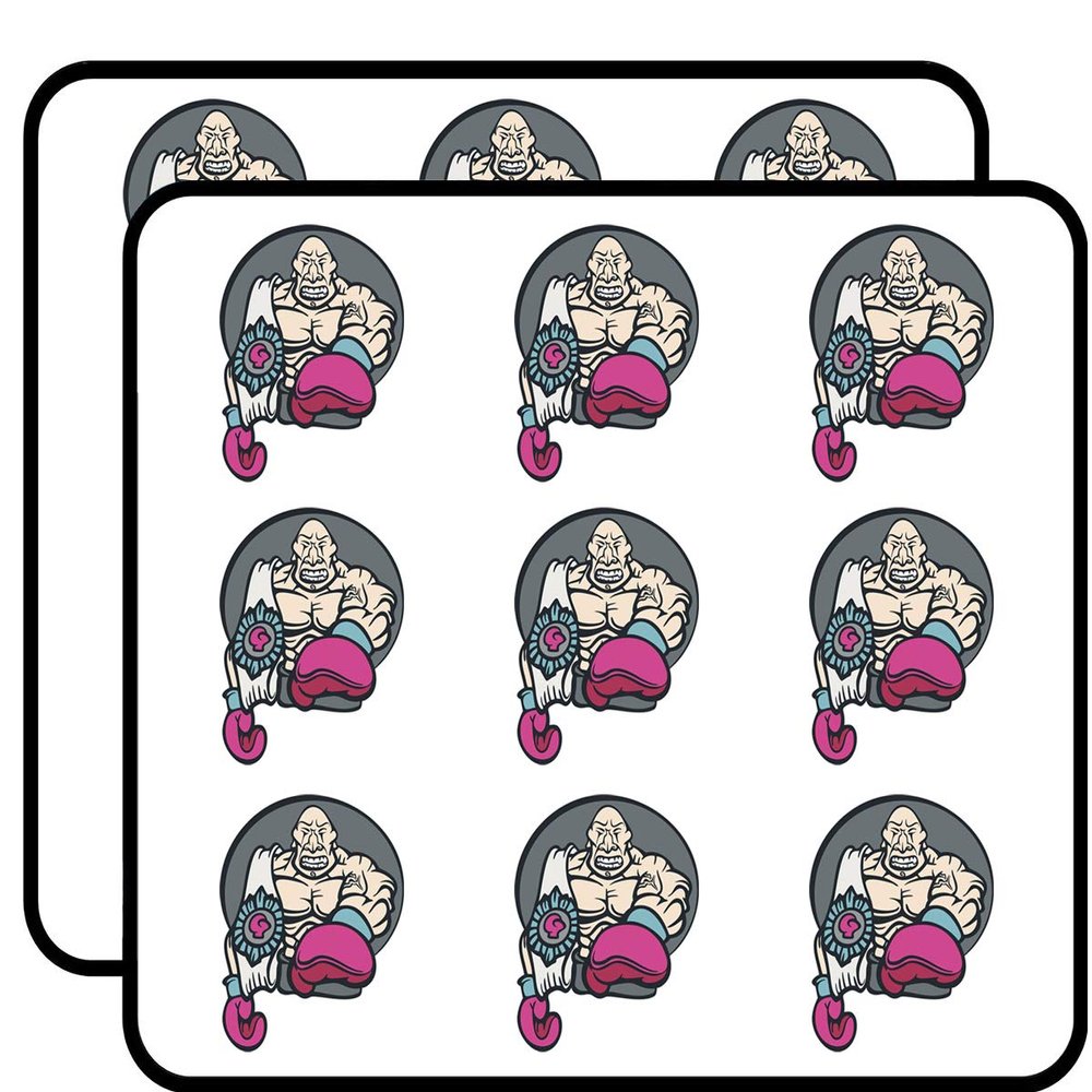 18 Pcs Cool Simple Champion Boxer Fighter Cartoon Icon 2" Stickers Decals Laptop Notebook Phone Waterproof Vinyl Trendy
