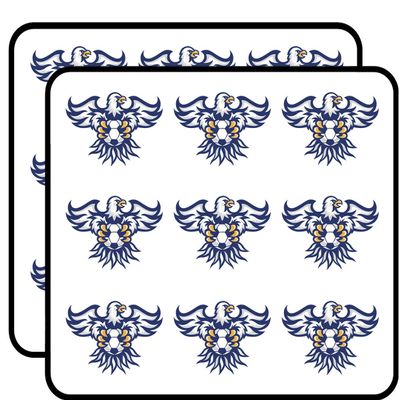 18 Pcs Cool Simple Blue Eagle Mascot with Soccerball Cartoon 2" Stickers Decals Laptop Notebook Phone Waterproof Vinyl Trendy