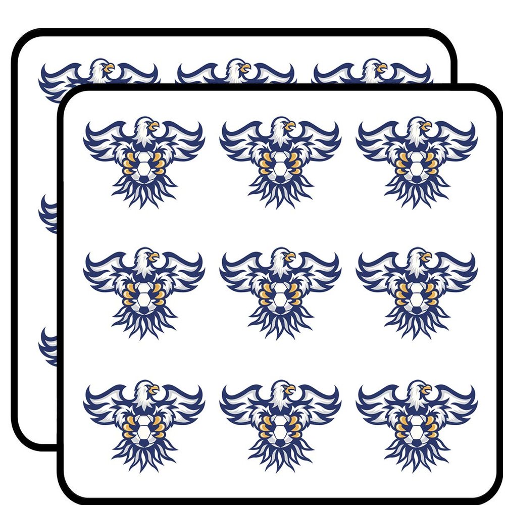 18 Pcs Cool Simple Blue Eagle Mascot with Soccerball Cartoon 2" Stickers Decals Laptop Notebook Phone Waterproof Vinyl Trendy
