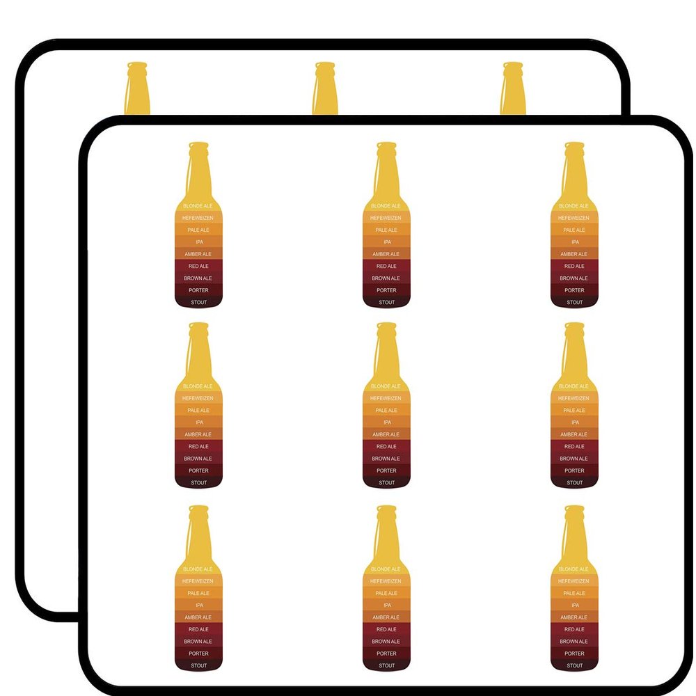 18 Pcs Cool Simple Beer Ale Scale Chart Cartoon - Beer Bottle 2" Stickers Decals Laptop Notebook Phone Waterproof Vinyl Trendy