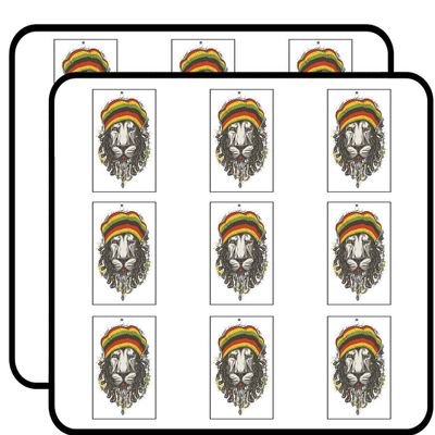 18 Pcs Detailed Rasta Lion with Dreads and Beanie 2" Stickers Decals Laptop Notebook Phone Waterproof Vinyl Trendy