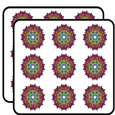 18 Pcs Rainbow Ombre Outlined Psychedelic Flower Icon #4 2" Stickers Decals Laptop Notebook Phone Waterproof Vinyl Trendy