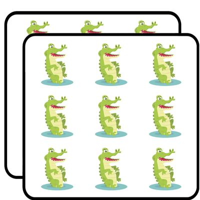 18 Pcs Cute Kids Nursery Zoo Animal Cartoon - Alligator 2" Stickers Decals Laptop Notebook Phone Waterproof Vinyl Trendy