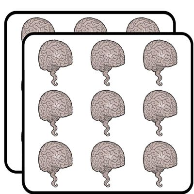 18 Pcs Creepy Gray Brown Anatomical Brain Cartoon 2" Stickers Decals Laptop Notebook Phone Waterproof Vinyl Trendy