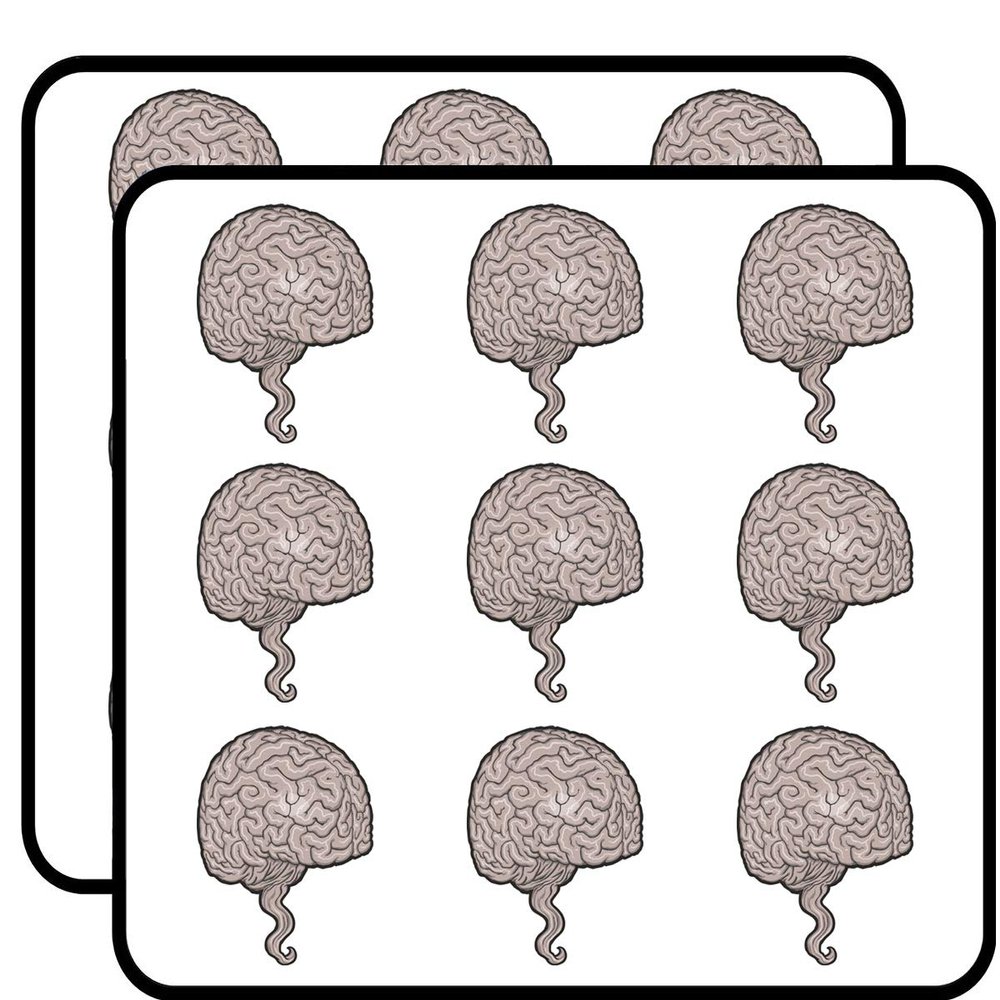 18 Pcs Creepy Gray Brown Anatomical Brain Cartoon 2" Stickers Decals Laptop Notebook Phone Waterproof Vinyl Trendy