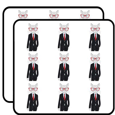 18 Pcs Cute Animal in Business Suit Cartoon - Cartoon 2" Stickers Decals Laptop Notebook Phone Waterproof Vinyl Trendy