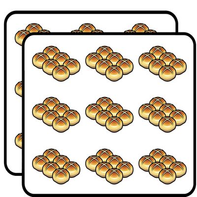 18 Pcs Hot Cross Buns Baked Bread Goods Cartoon 2" Stickers Decals Laptop Notebook Phone Waterproof Vinyl Trendy