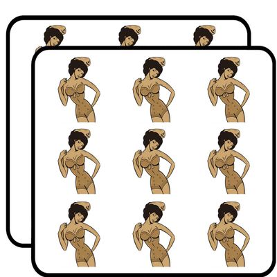 18 Pcs Pretty Sexy Vintage Comic Pin Up Sailor Girl Cartoon 2" Stickers Decals Laptop Notebook Phone Waterproof Vinyl Trendy