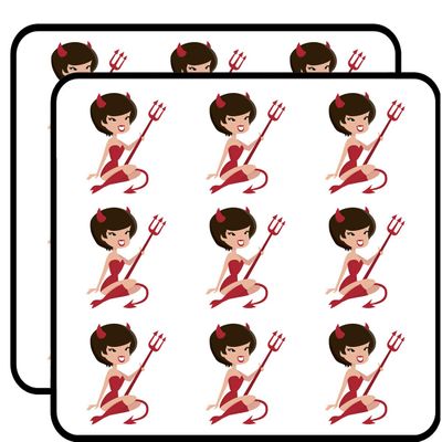 18 Pcs Pretty Retro Sexy Girl in Halloween Costume Cartoon - Devil 2" Stickers Decals Laptop Notebook Phone Waterproof Vinyl Trendy