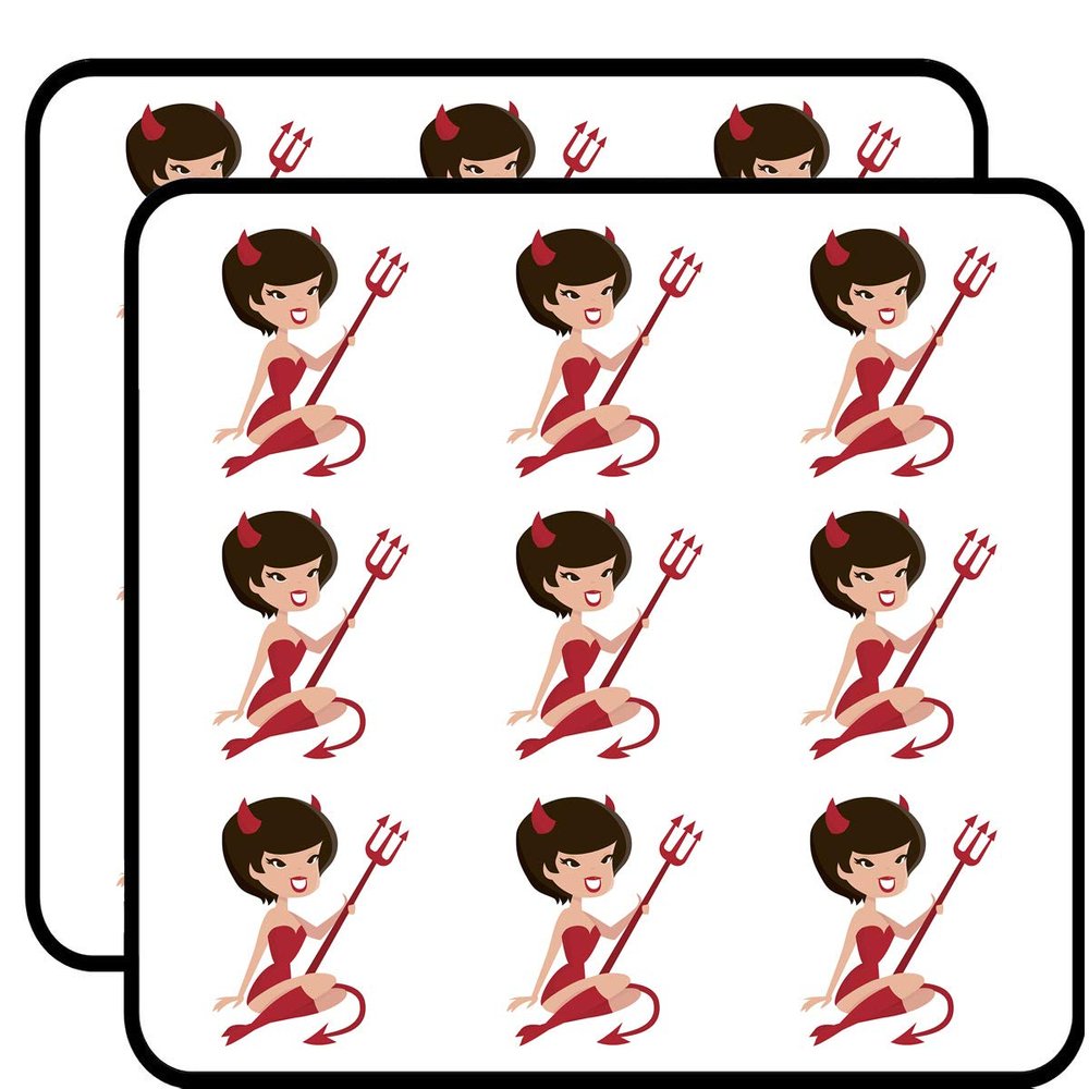 18 Pcs Pretty Retro Sexy Girl in Halloween Costume Cartoon - Devil 2" Stickers Decals Laptop Notebook Phone Waterproof Vinyl Trendy