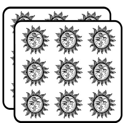 18 Pcs Pretty Black and White Boho Gypsy Tribal Cartoon Icon 2" Stickers Decals Laptop Notebook Phone Waterproof Vinyl Trendy
