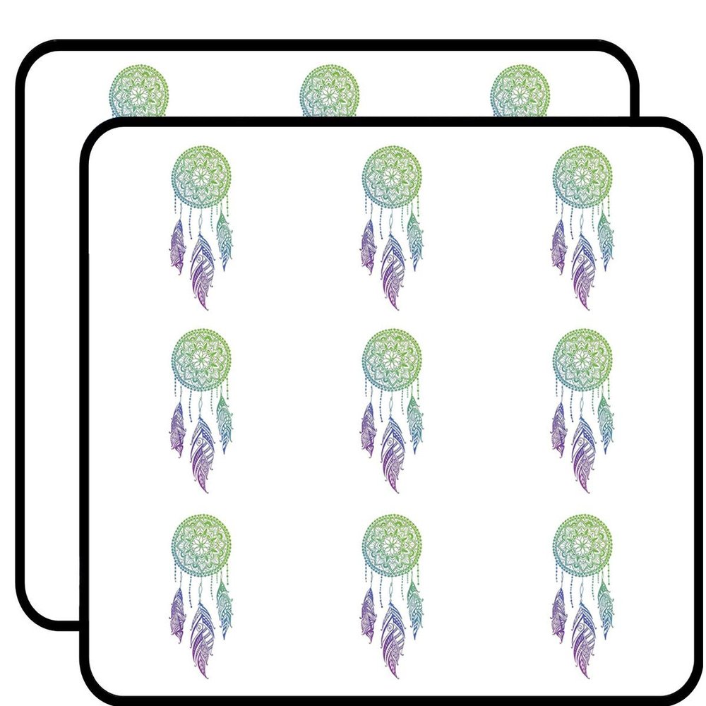 18 Pcs Green Blue Purple Ombre Mandala Henna Dream Catcher 2" Stickers Decals Laptop Notebook Phone Waterproof Vinyl Trendy