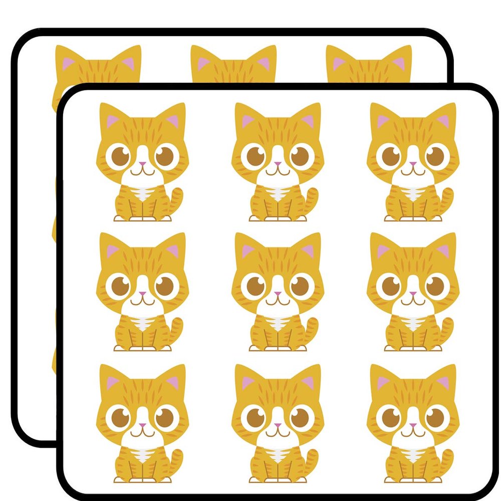 18 Pcs Orange Tiger Stripe Baby Kitty Cat 2" Stickers Decals Laptop Notebook Phone Waterproof Vinyl Trendy