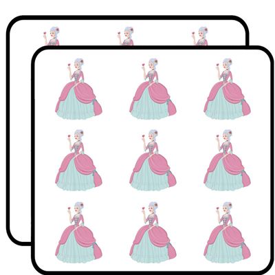 18 Pcs Pretty Vintage French Marie Antoinette Queen Royalty Cartoon 2" Stickers Decals Laptop Notebook Phone Waterproof Vinyl Trendy