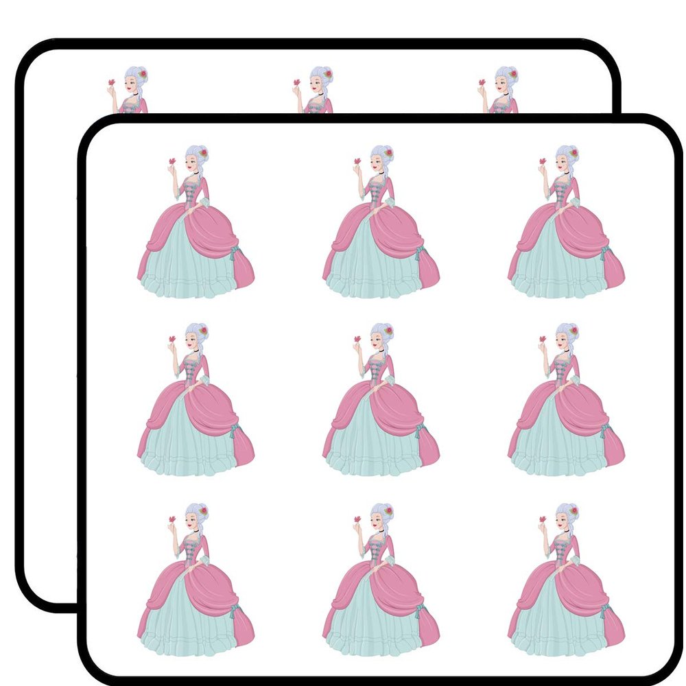 18 Pcs Pretty Vintage French Marie Antoinette Queen Royalty Cartoon 2" Stickers Decals Laptop Notebook Phone Waterproof Vinyl Trendy