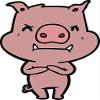 18 Pcs Simple Pink Piggy Pig Pen Art Cartoon - Angry 2" Stickers Decals Laptop Notebook Phone Waterproof Vinyl Trendy view 2