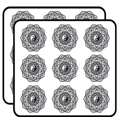 18 Pcs Black and White Ying Yang Mandala Flower #1 2" Stickers Decals Laptop Notebook Phone Waterproof Vinyl Trendy