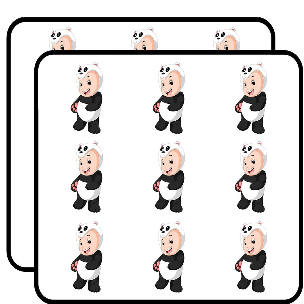 18 Pcs Cute Baby in Animal Costume Cartoon - Panda Bear 2" Stickers Decals Laptop Notebook Phone Waterproof Vinyl Trendy