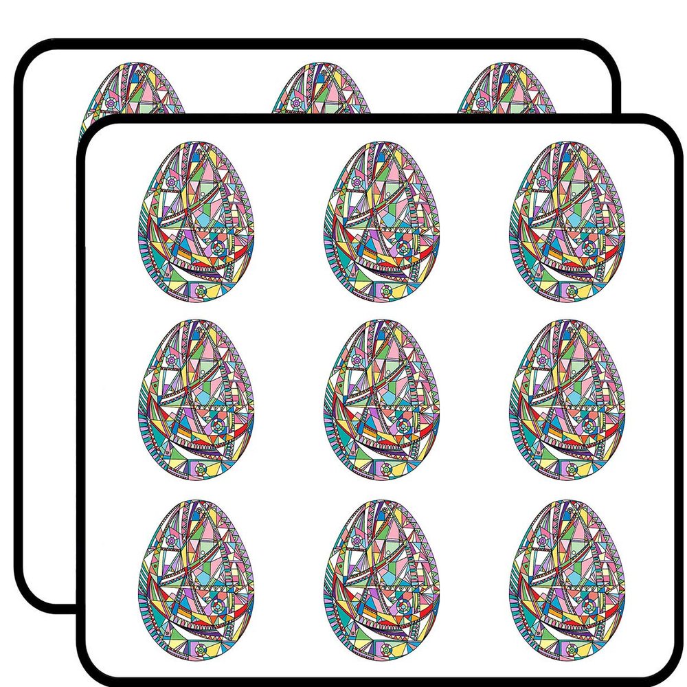 18 Pcs Cool Geometric Abstract Pattern Egg Cartoon 2" Stickers Decals Laptop Notebook Phone Waterproof Vinyl Trendy