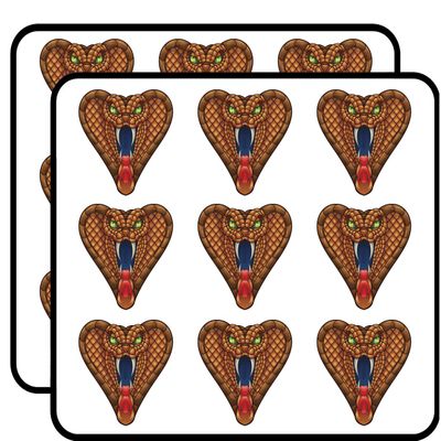 18 Pcs Cool Hissing Bronze Snake Cobra Cartoon 2" Stickers Decals Laptop Notebook Phone Waterproof Vinyl Trendy