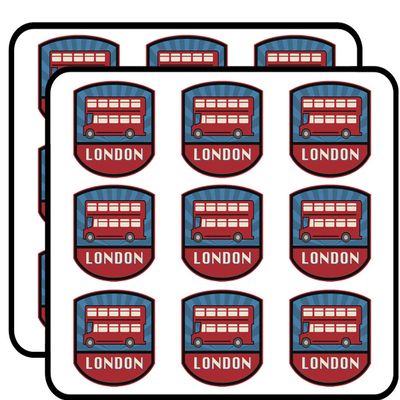 18 Pcs Cool Red Doubledecker London Bus Cartoon Icon 2" Stickers Decals Laptop Notebook Phone Waterproof Vinyl Trendy