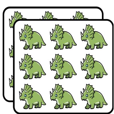 18 Pcs Cute Green Baby Triceratops Dinosaur Cartoon 2" Stickers Decals Laptop Notebook Phone Waterproof Vinyl Trendy