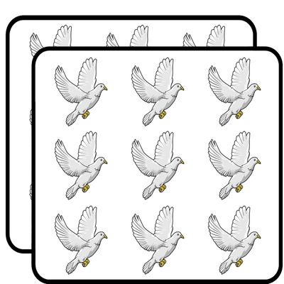 18 Pcs Pretty White Flying Dove Cartoon 2" Stickers Decals Laptop Notebook Phone Waterproof Vinyl Trendy